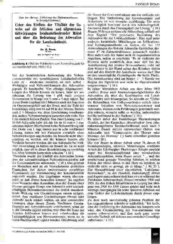 Vorschauseite 6: Heinrich Braun (1862-1934) und sein früher Beitrag zur Entwicklung der Anästhesiologie in Deutschland
