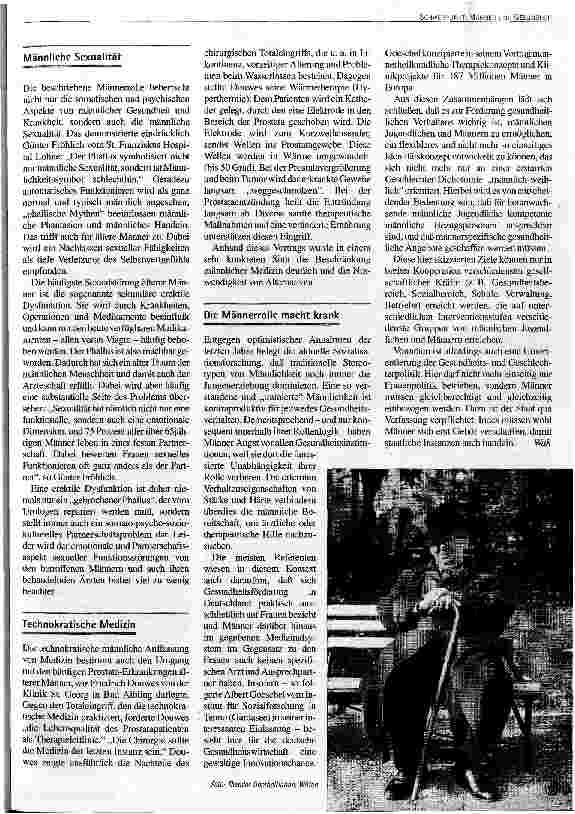 Vorschauseite 2: Männer und Gesundheit - kein Thema für Betroffene und Institutionen