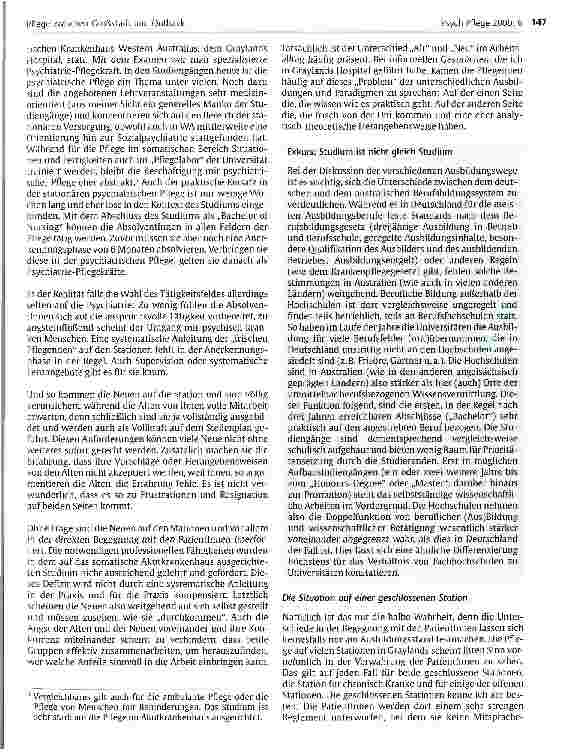 Vorschauseite 2: Pflege zwischen Großstadt und Outback Bericht über die psychiatrische Pflege im australischen Bundesstaat Western Australia