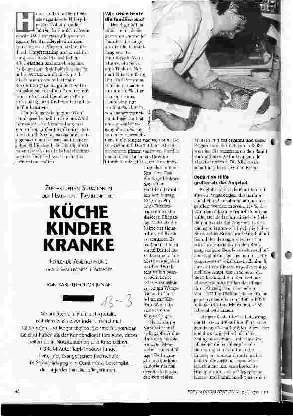 Vorschauseite 1: Küche - Kinder - Kranke - Aktuelle Situation in Familienpflege Fehlende Anerkennung trotz wachsenden Bedarfs