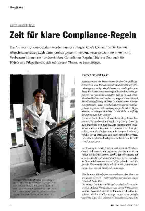 Vorschauseite 1: Zeit für klare Compliance-Regeln