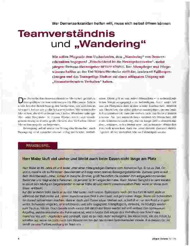 Vorschauseite 1: Teamverständnis und „Wandering