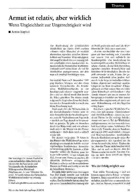 Vorschauseite 1: Armut ist relativ, aber wirklich