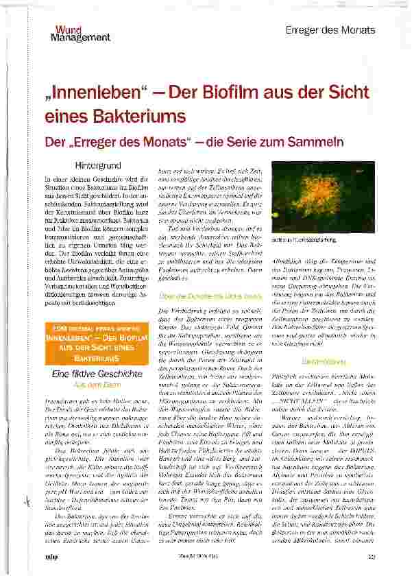 Vorschauseite 1: „Innenleben - Der Biofilm aus der Sicht eines Bakteriums