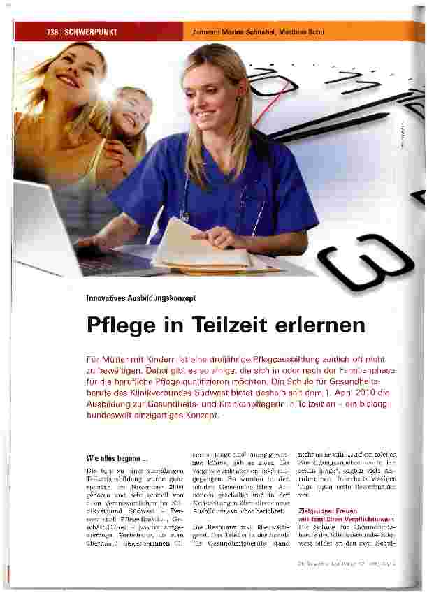 Vorschauseite 1: Pflege in Teilzeit erlernen