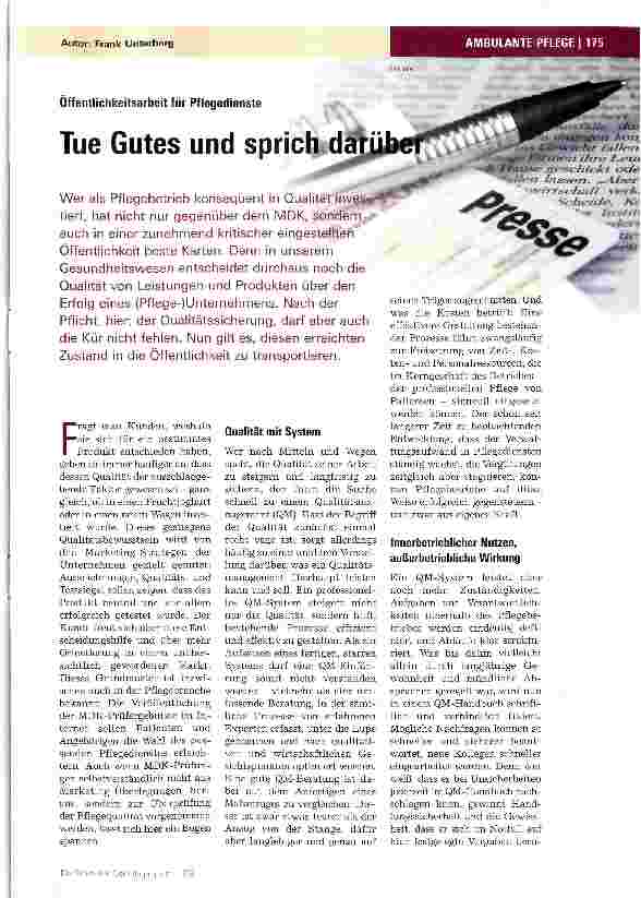 Vorschauseite 1: Tue Gutes und sprich darüber