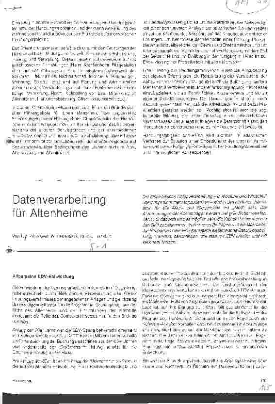 Vorschauseite 1: Datenverarbeitung für Altenheime 1.Teil