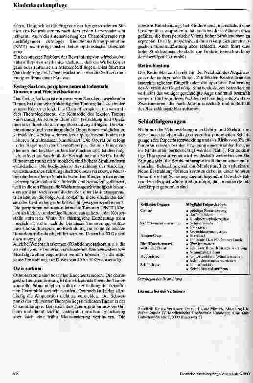 Vorschauseite 4: Indikationen zur Strahlentherapie aus der Sicht der pädiatrischen Onkologie