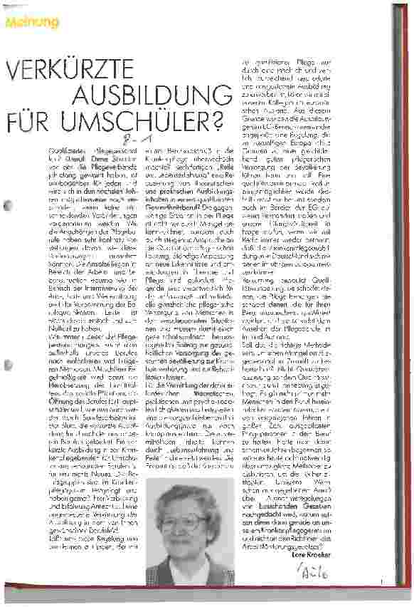Vorschauseite 1: Verkürzte Ausbildung für Umschüler?