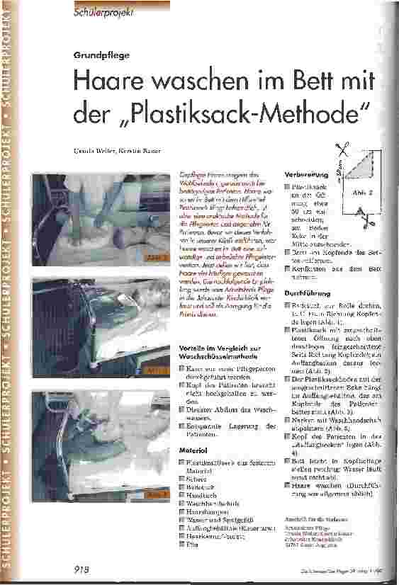 Vorschauseite 1: Haare waschen im Bett mit der Plastiksack-Methode
