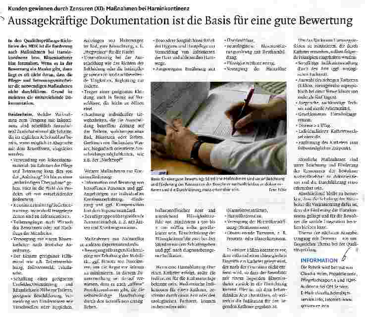 Vorschauseite 1: Aussagekräftige Dokumentation ist die Basis für eine gute Bewertung