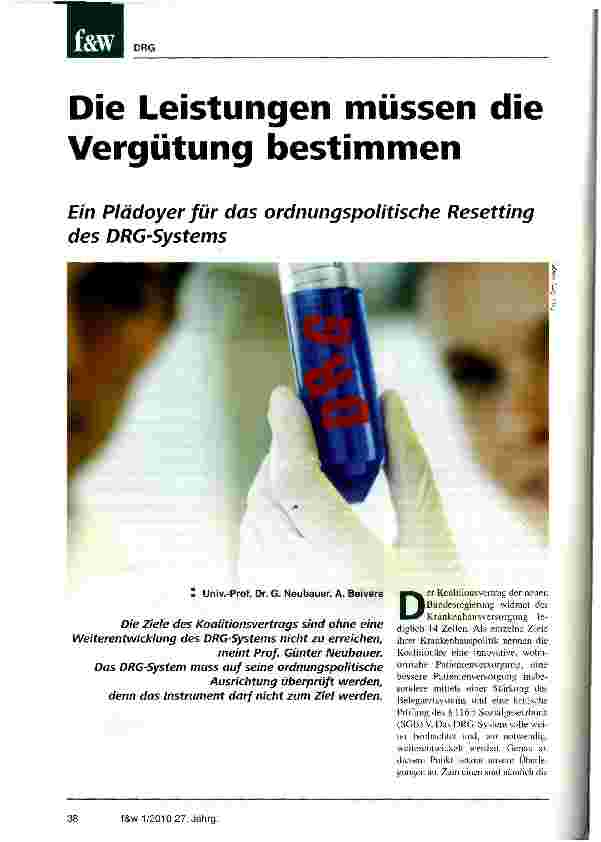 Vorschauseite 1: Die Leistungen müssen die Vergütung bestimmen