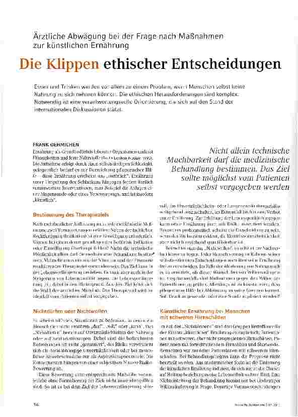 Vorschauseite 1: Die Klippen ethischer Entscheidungen