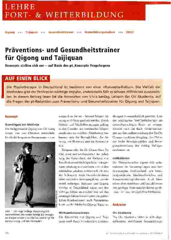 Vorschauseite 1: Präventionsund Gesundheitstrainer für Qigong und Taijiquan