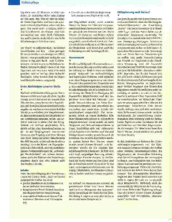 Vorschauseite 2: Case Management und Palliative Care - ein Fallbeispiel