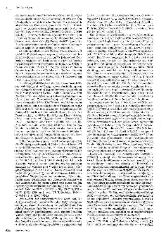 Vorschauseite 2: Anwendungsvorrang des Europarechts bei verminderter Anrechnung von Ausbildungsund Zurechnungszeiten
