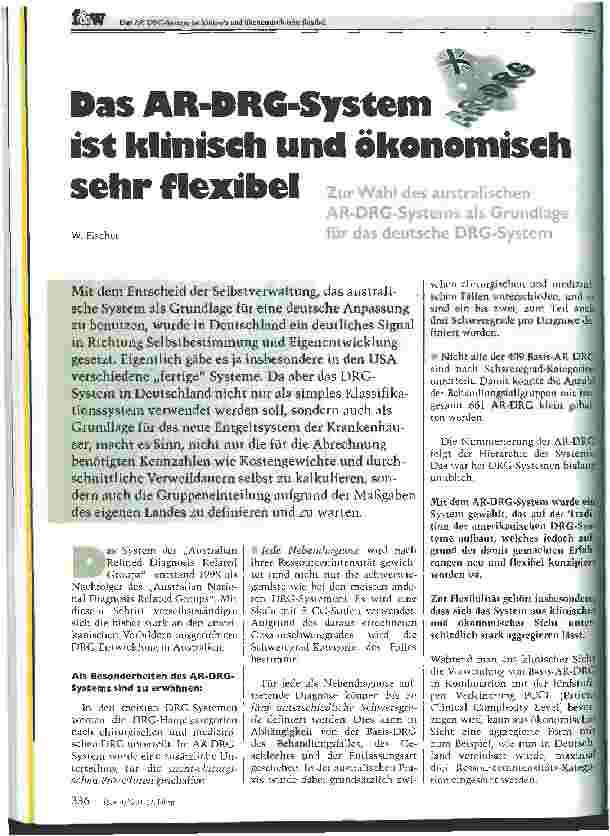 Vorschauseite 1: Das AR-DRG-System ist klinisch und ökonomisch sehr flexibel