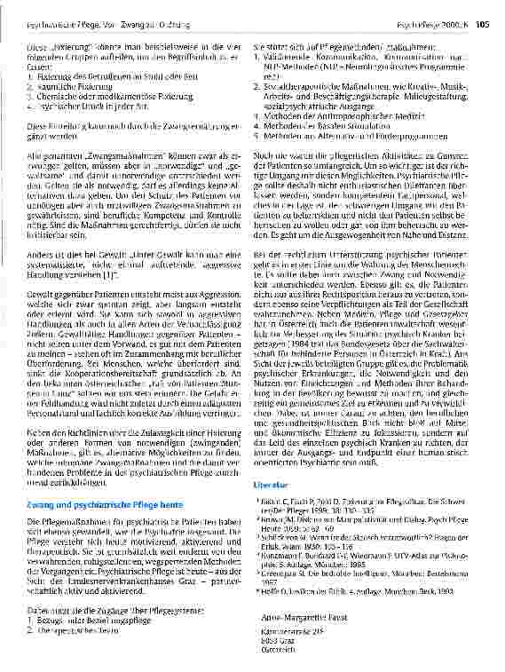 Vorschauseite 4: Psychiatrische Pflege: Vom Zwang zur Ordnung Gedanken zum Zwangbegriff in der psychiatrischen Pflege