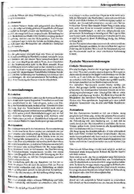 Vorschauseite 2: Nierenfehlbildungen Möglichkeiten der Behandlung
