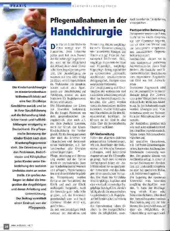 Vorschauseite 1: Pflegemaßnahmen in der Handchirurgie