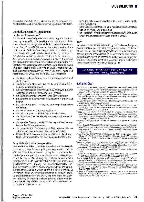 Vorschauseite 3: Ausbildungs-Glossar Teil 9 Lernortkooperation