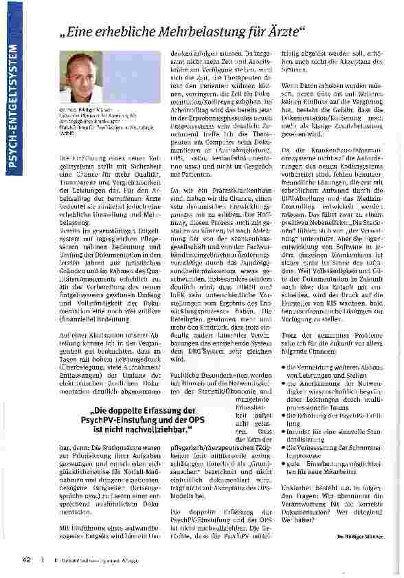 Vorschauseite 2: Psych-Entgeltsystem Chance oder Risiko? Reaktionen aus psychiatrischen Kliniken auf das neue Finanzierungssystem