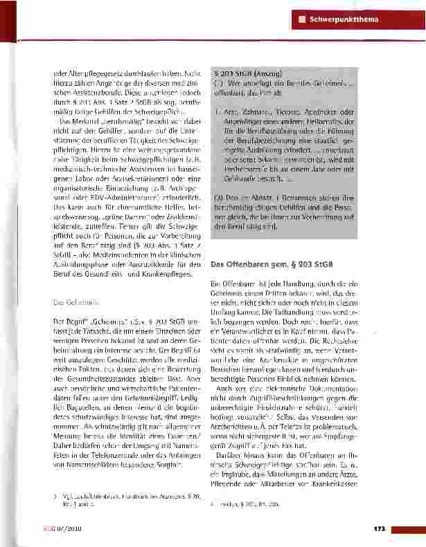 Vorschauseite 2: Schweigepflicht versus Offenbarungspflicht