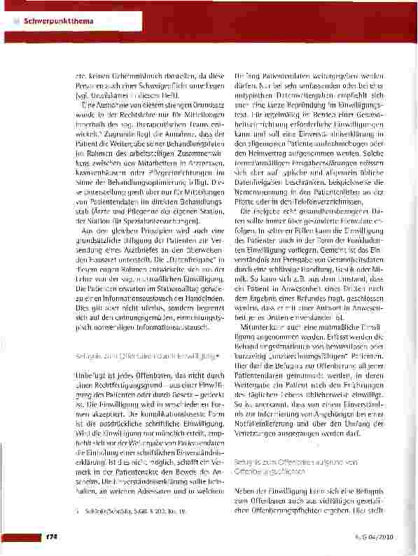 Vorschauseite 3: Schweigepflicht versus Offenbarungspflicht