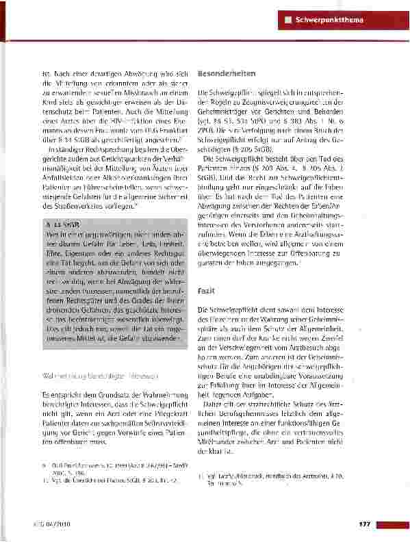 Vorschauseite 6: Schweigepflicht versus Offenbarungspflicht