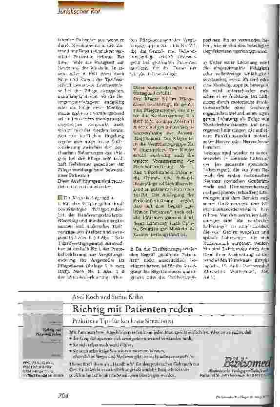 Vorschauseite 2: Pflegezulage bei bewusstlosen Patienten