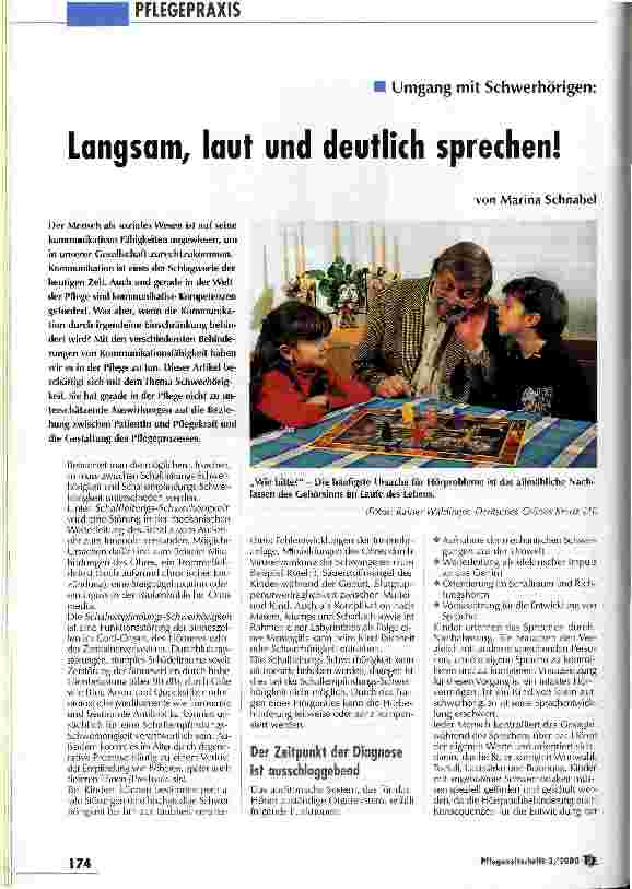 Vorschauseite 1: Langsam, laut und deutlich sprechen! Umgang mit Schwerhörigen