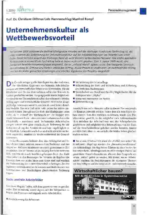 Vorschauseite 1: Unternehmenskultur als Wettbewerbsvorteil