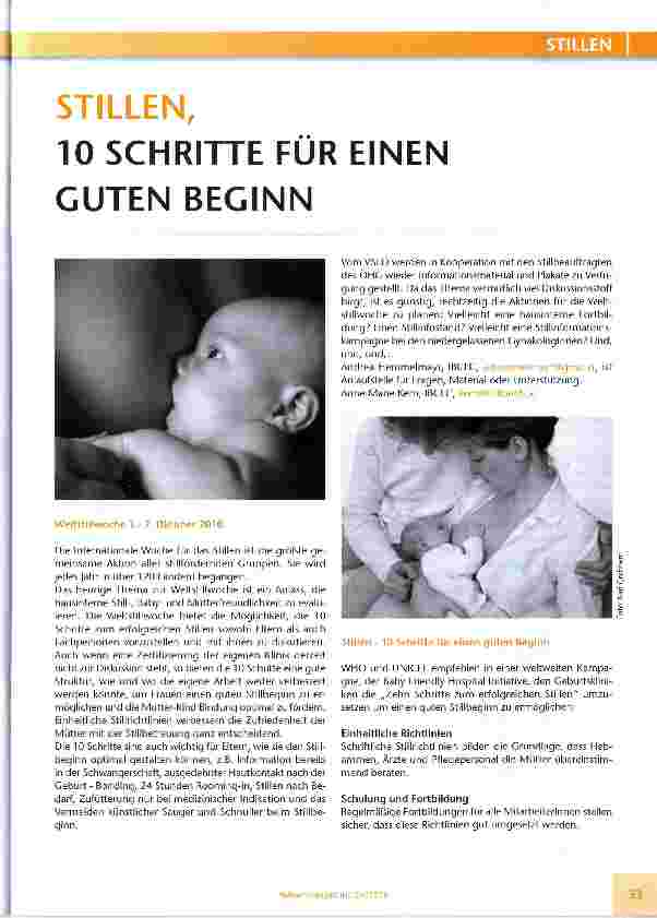 Vorschauseite 1: STILLEN, 10 SCHRITTE FÜR EINEN GUTEN BEGINN