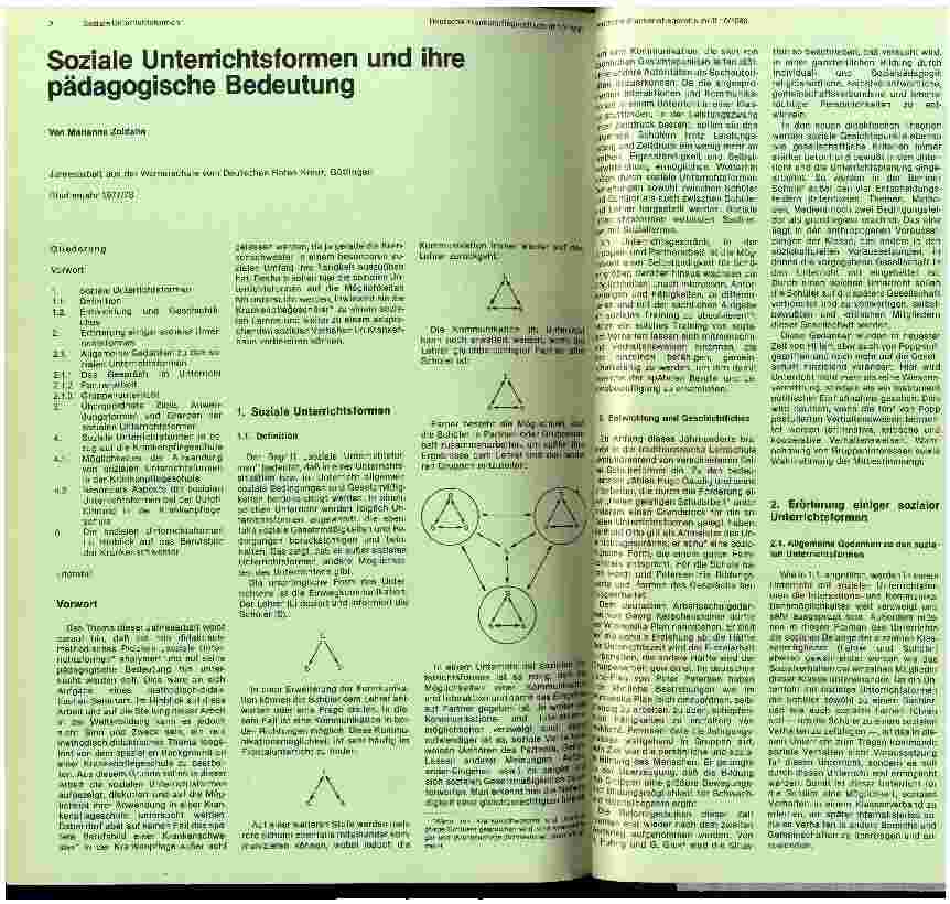 Vorschauseite 1: Soziale Unterrichtsformen und ihre pädagogische Bedeutung