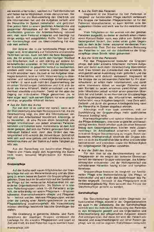 Vorschauseite 2: Pflegesyteme zur Diskussion gestellt