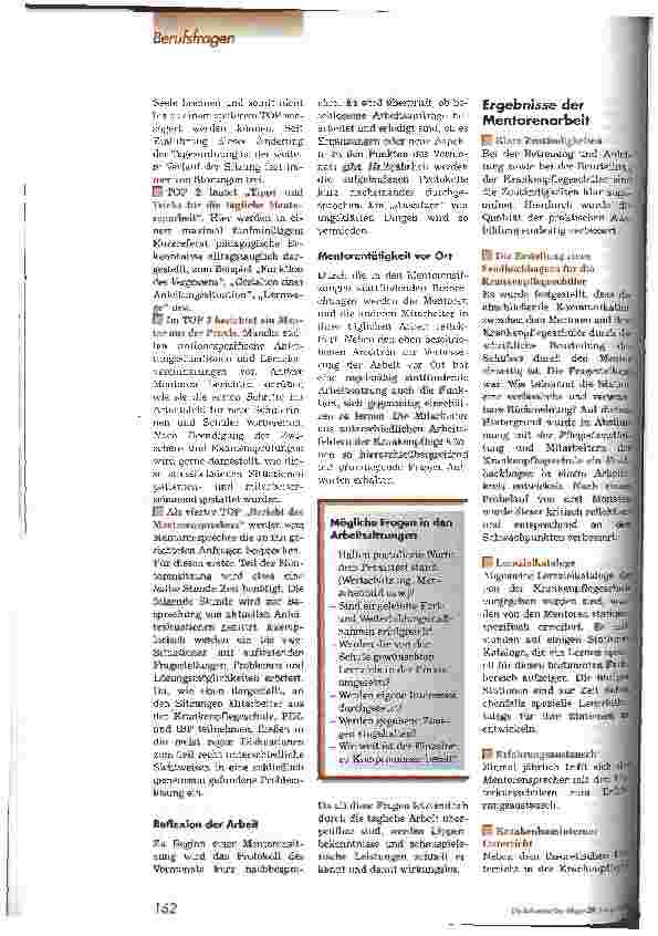 Vorschauseite 3: Die Menotorentätigkeit Wie die praktische Ausbildung in der Krankenpflege verbessert werden kann