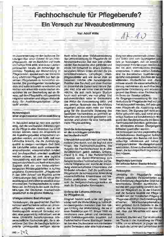 Vorschauseite 1: Fachhochschule für Pflegeberufe? Ein Versuch zur Niveaubestimmung