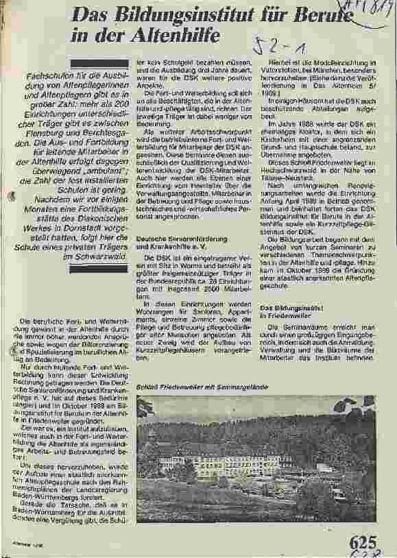 Vorschauseite 1: Das Bildungsinstitut für Beruf in der Altenhilfe