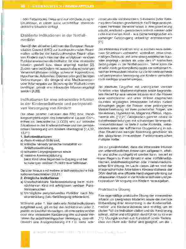 Vorschauseite 5: Die intraossare Infusion in der KindernotfaHmedizin und Kinderanästhesie