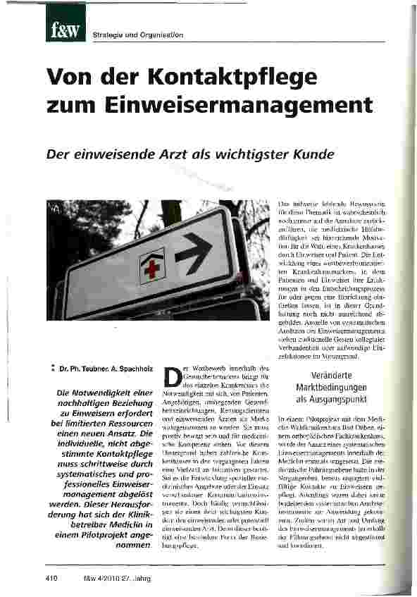 Vorschauseite 1: Von der Kontaktpflege zum Einweisermanagement