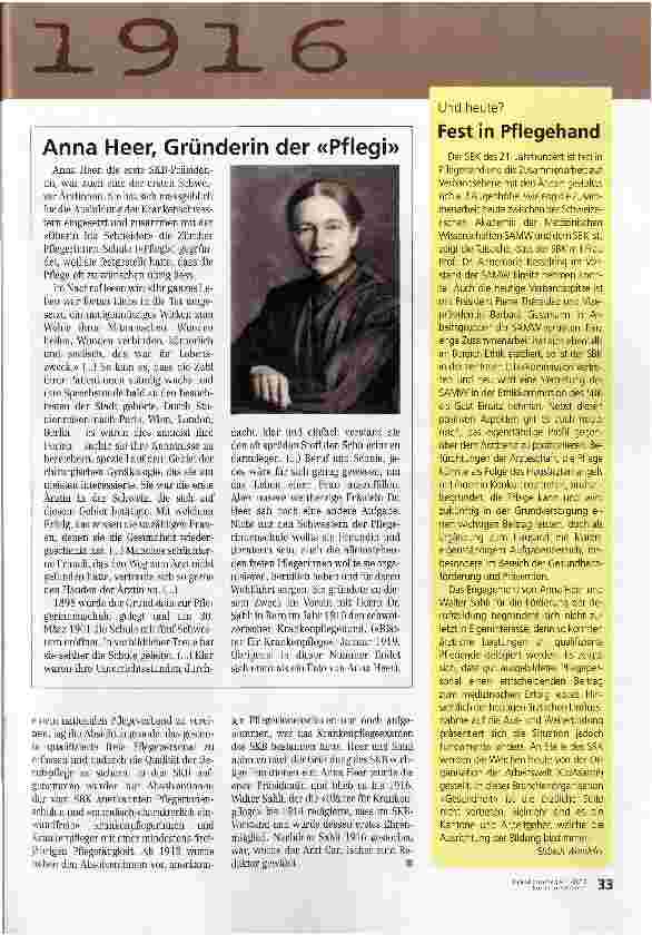 Vorschauseite 2: Die visionären Persönlichkeiten des Anfangs: Anna Heer und Walter Sahli