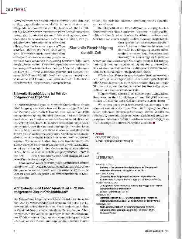 Vorschauseite 3: Sinnvolle Beschäftigung ist ein Muss