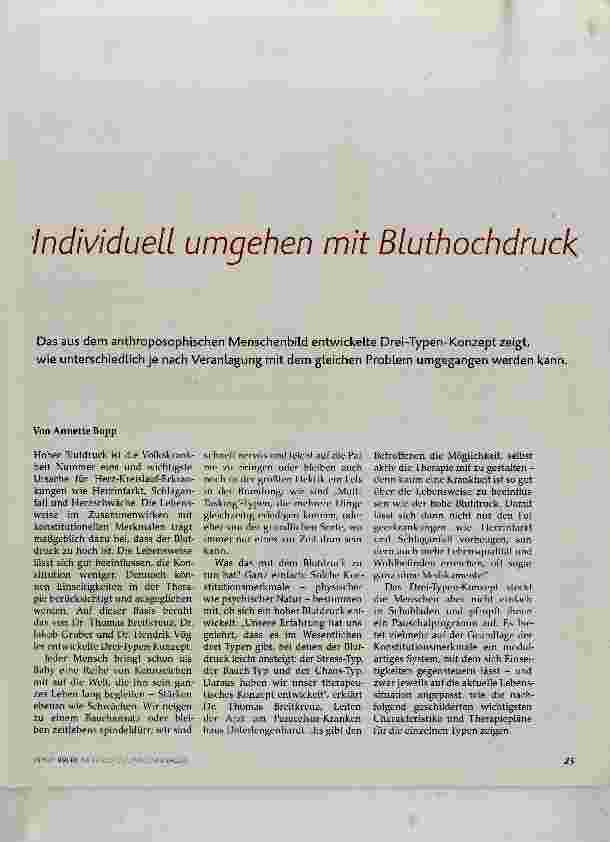 Vorschauseite 2: Individuell umgehen mit Bluthochdruck