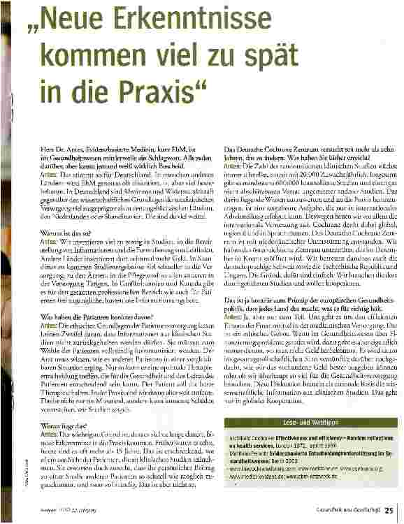 Vorschauseite 2: Neue Erkenntnisse kommen viel zu spät in die Praxis