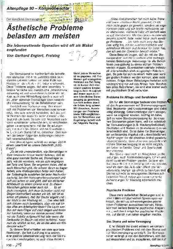 Vorschauseite 1: Der künstliche Darmausgang: Ästhetische Probleme belasten am meisten. Die lebensrettende Operation wird oft als Makel empfunden.