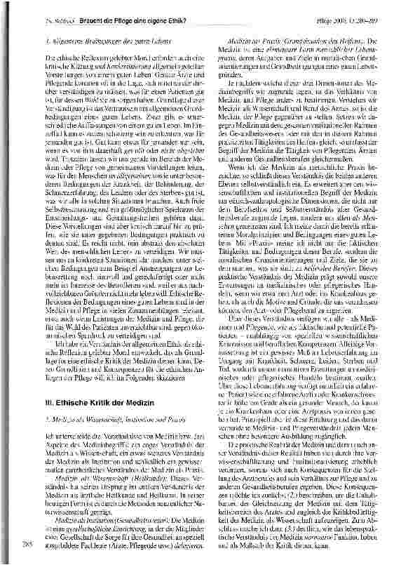 Vorschauseite 6: Braucht die Pflege eine eigene Ethik?