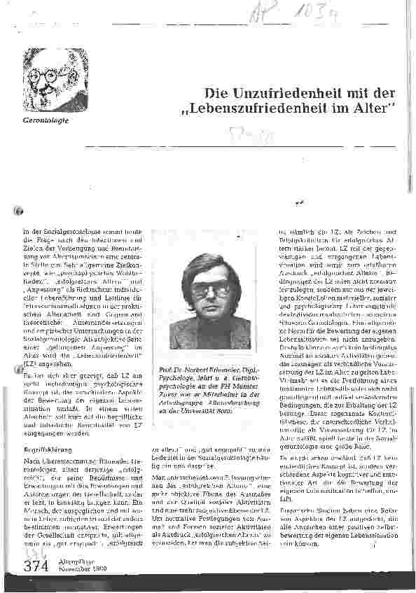 Vorschauseite 1: Die Unzufriedenheit mit der Lebenszufriedenheit im Alter