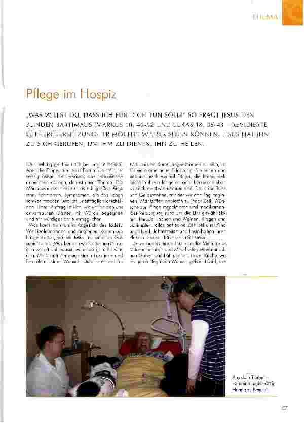 Vorschauseite 1: Pflege im Hospiz