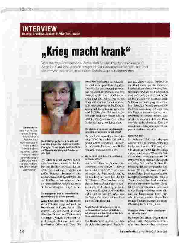 Vorschauseite 1: „Krieg macht krank