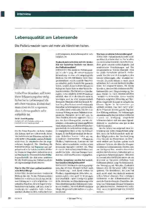 Vorschauseite 1: Lebensqualität am Lebensende